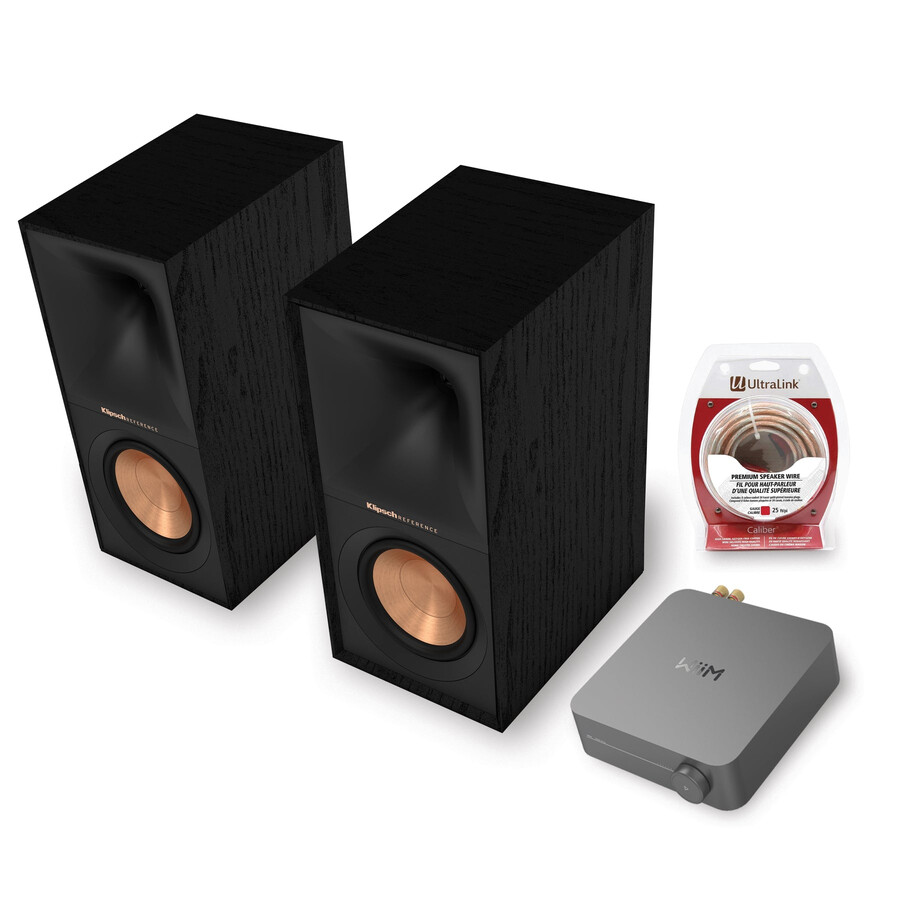 ultimatives streaming-starterkit – klipsch r-60m lautsprecher wiim verstärker ultralink-kabel